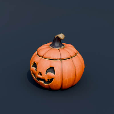 Stylized Low Poly Pumpkin Cookie Jar