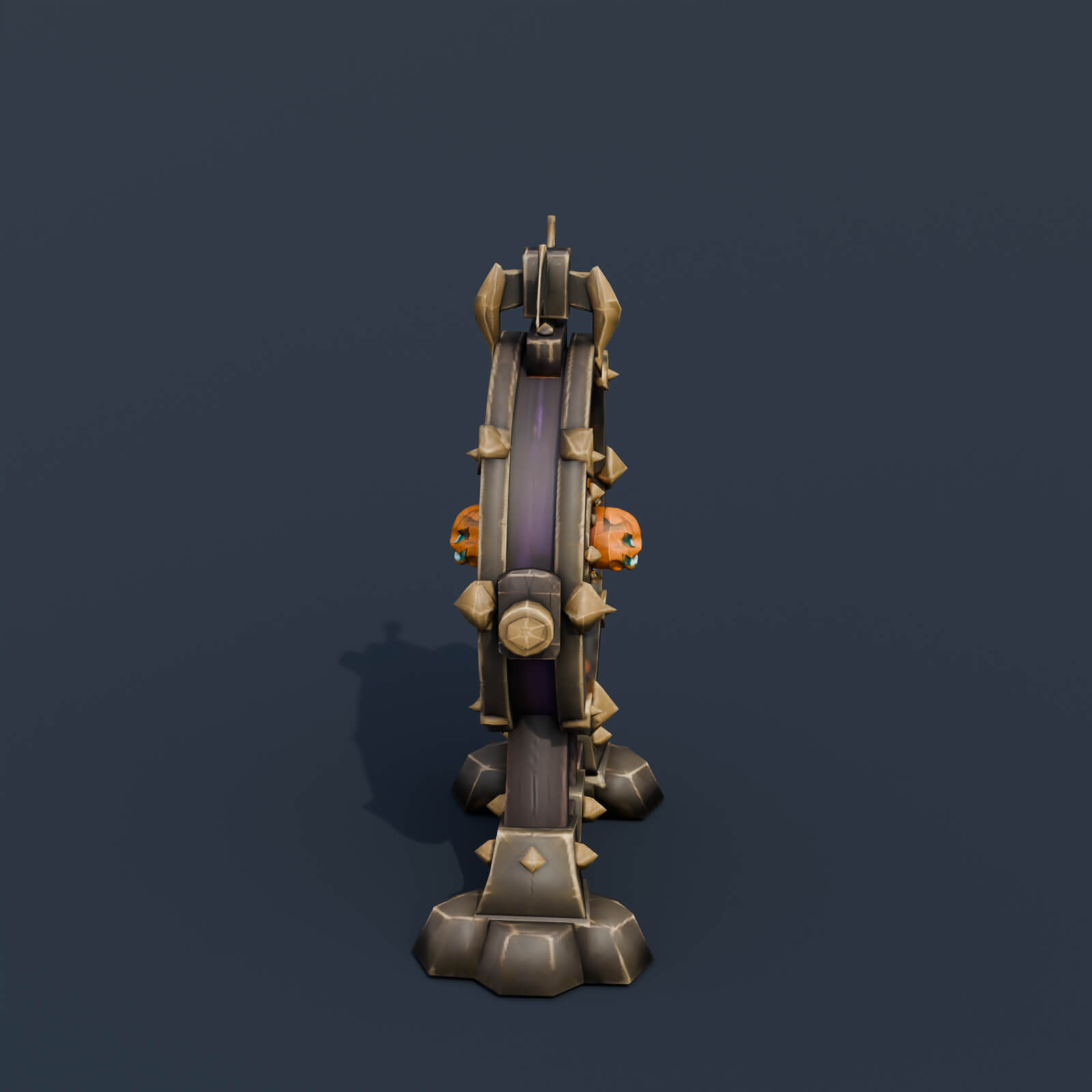 Stylized Low Poly Pumpkin Prize Wheel 3D Model