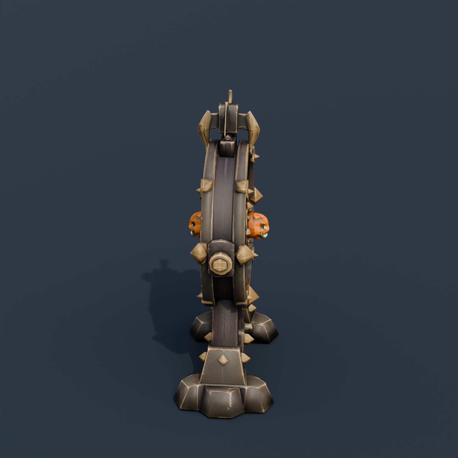 Stylized Low Poly Pumpkin Prize Wheel 3D Model