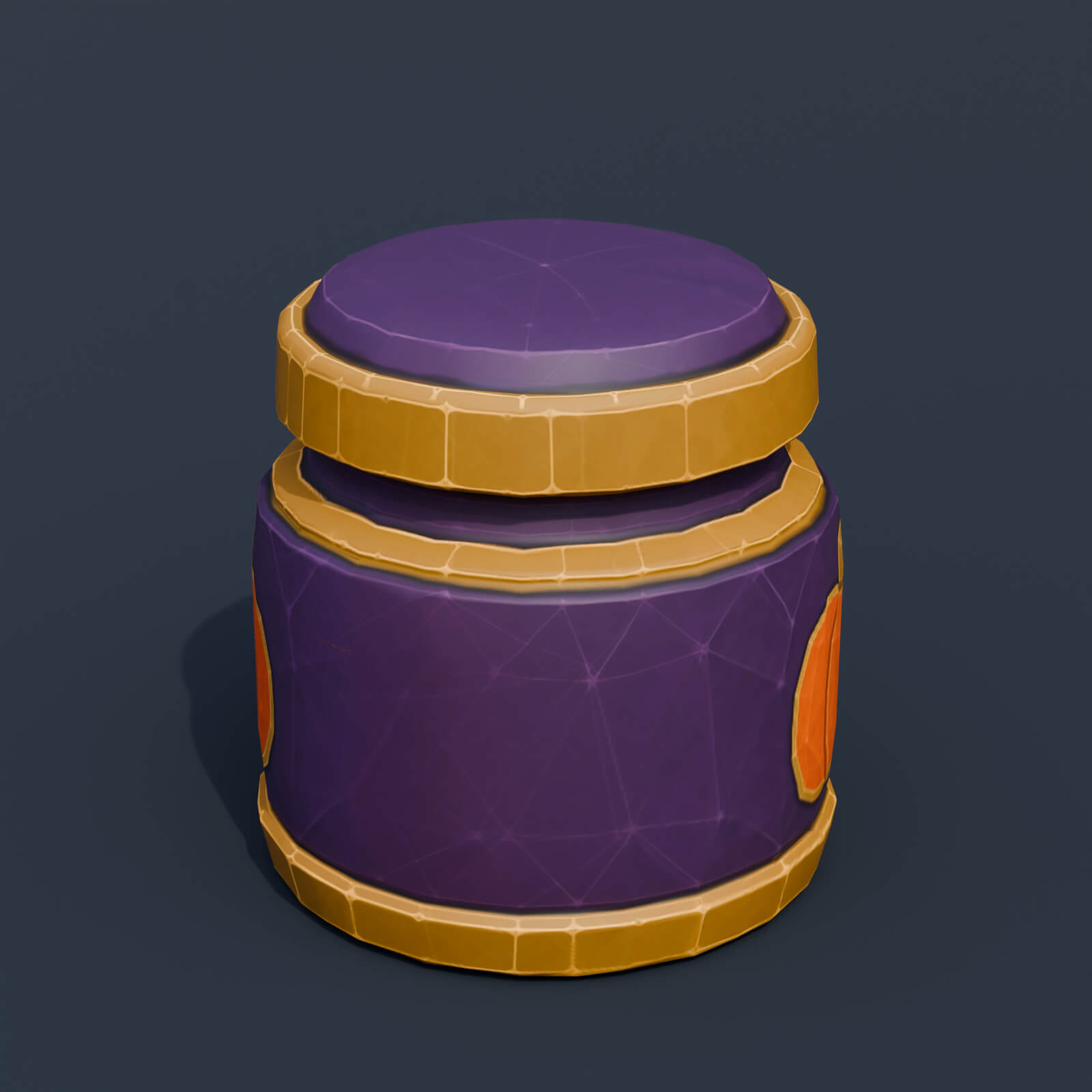 Stylized Low Poly Pumpkin Spice Jar 3D Model