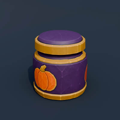 Stylized Low Poly Pumpkin Spice Jar