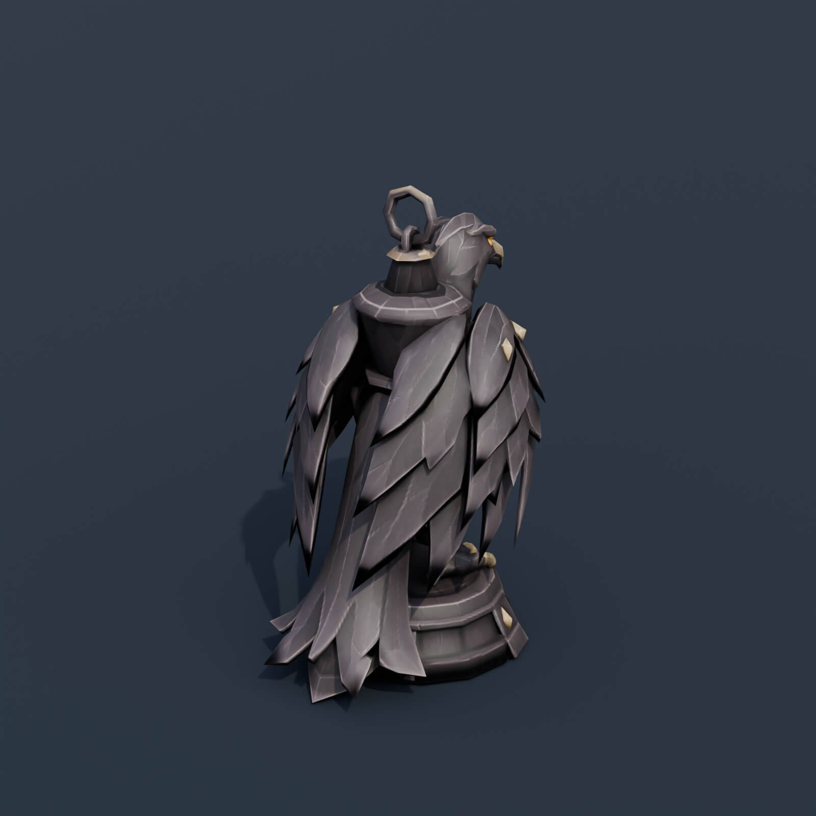Stylized Low Poly Raven Lantern 3D Model