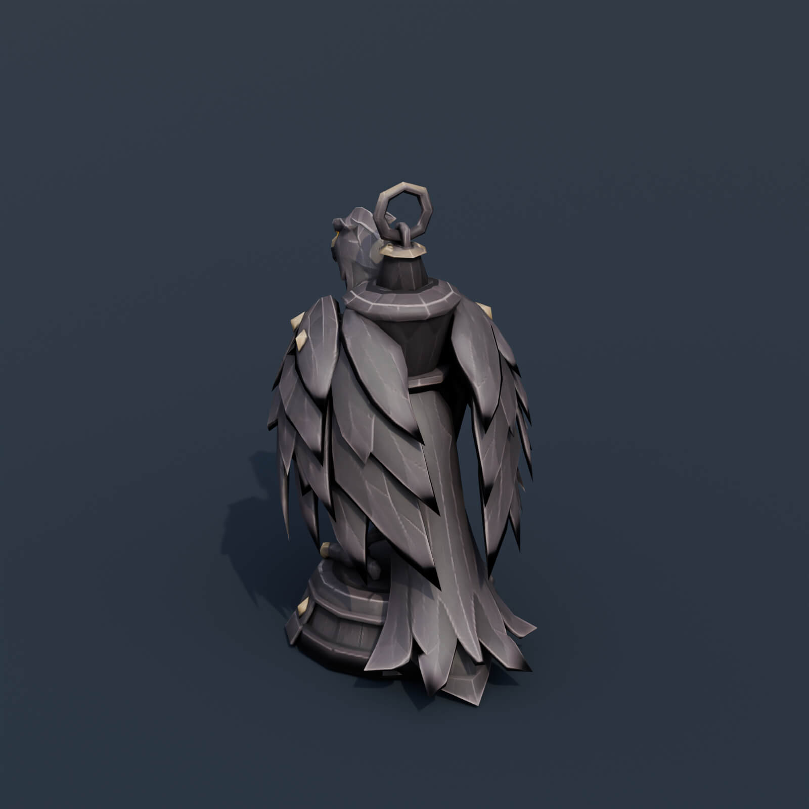 Stylized Low Poly Raven Lantern 3D Model