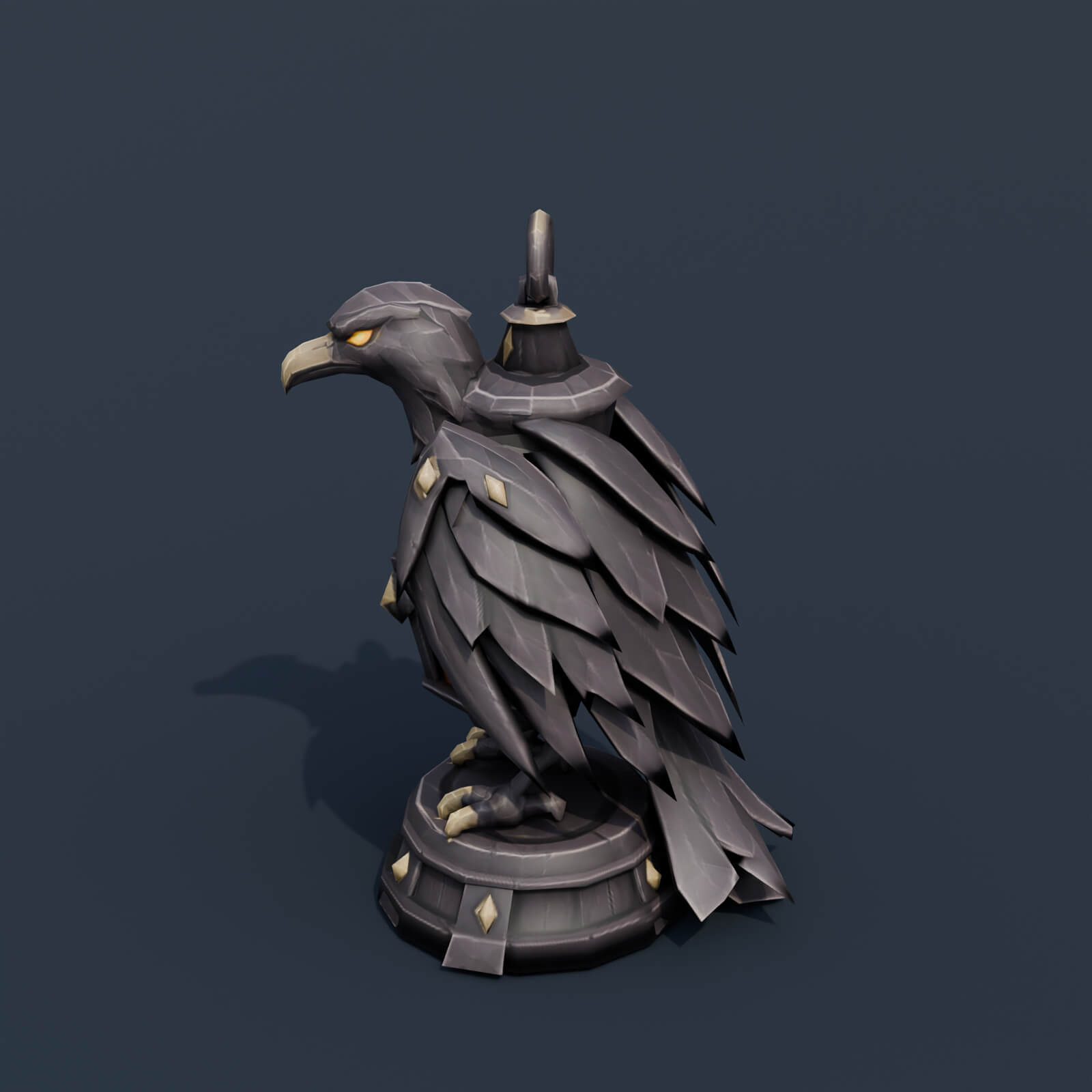 Stylized Low Poly Raven Lantern 3D Model
