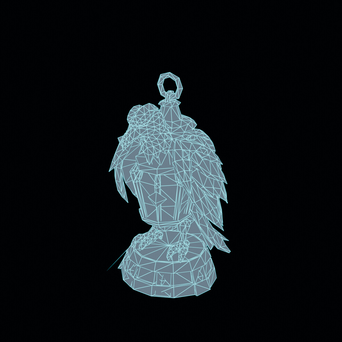 Stylized Low Poly Raven Lantern 3D Model