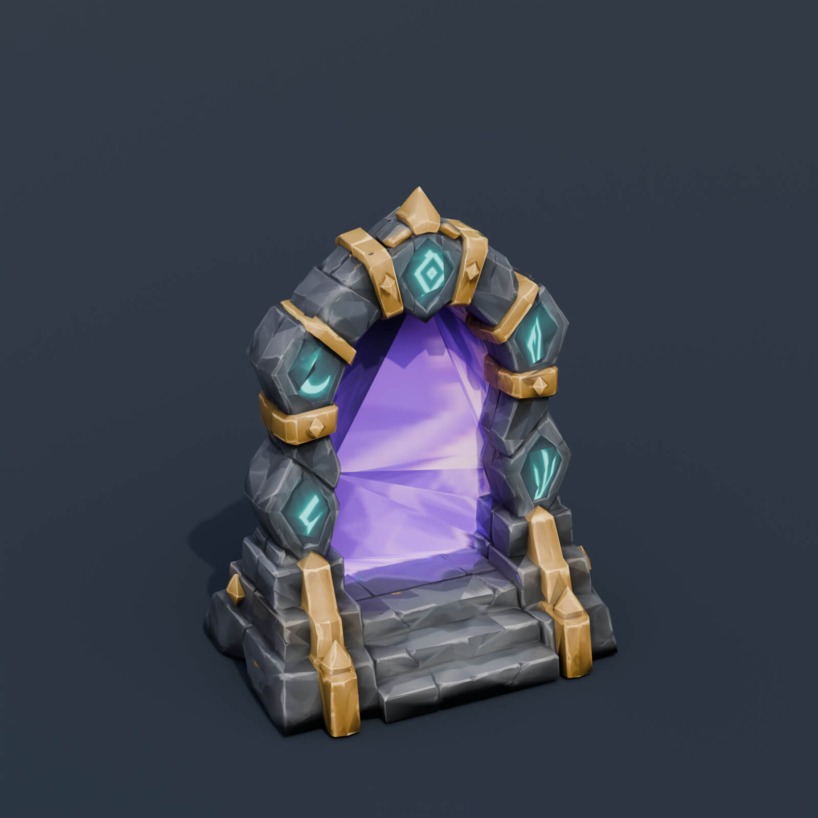 Stylized Low Poly Ritual Altar 3D Model