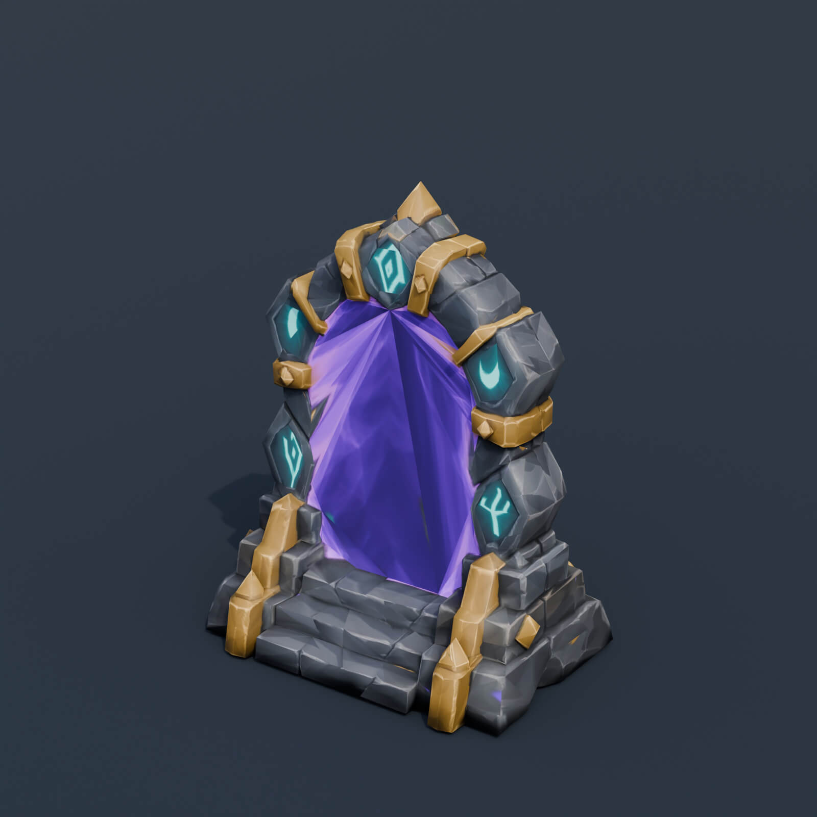 Stylized Low Poly Ritual Altar 3D Model