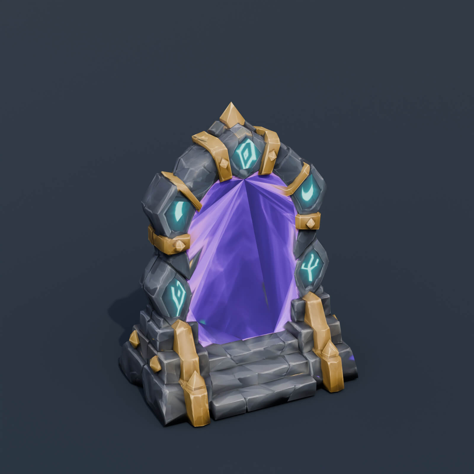 Stylized Low Poly Ritual Altar 3D Model