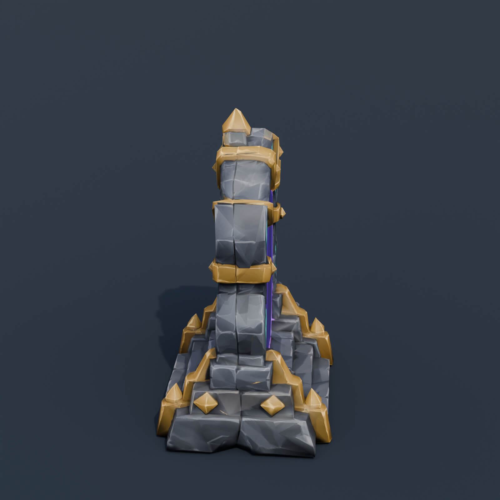 Stylized Low Poly Ritual Altar 3D Model