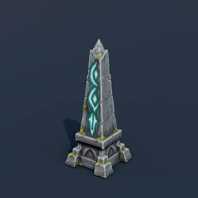 Stylized Low Poly Runic Obelisk