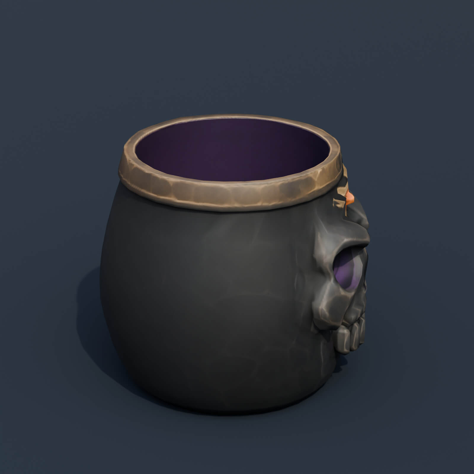 Stylized Low Poly Skull Coffee Mug 3D Model