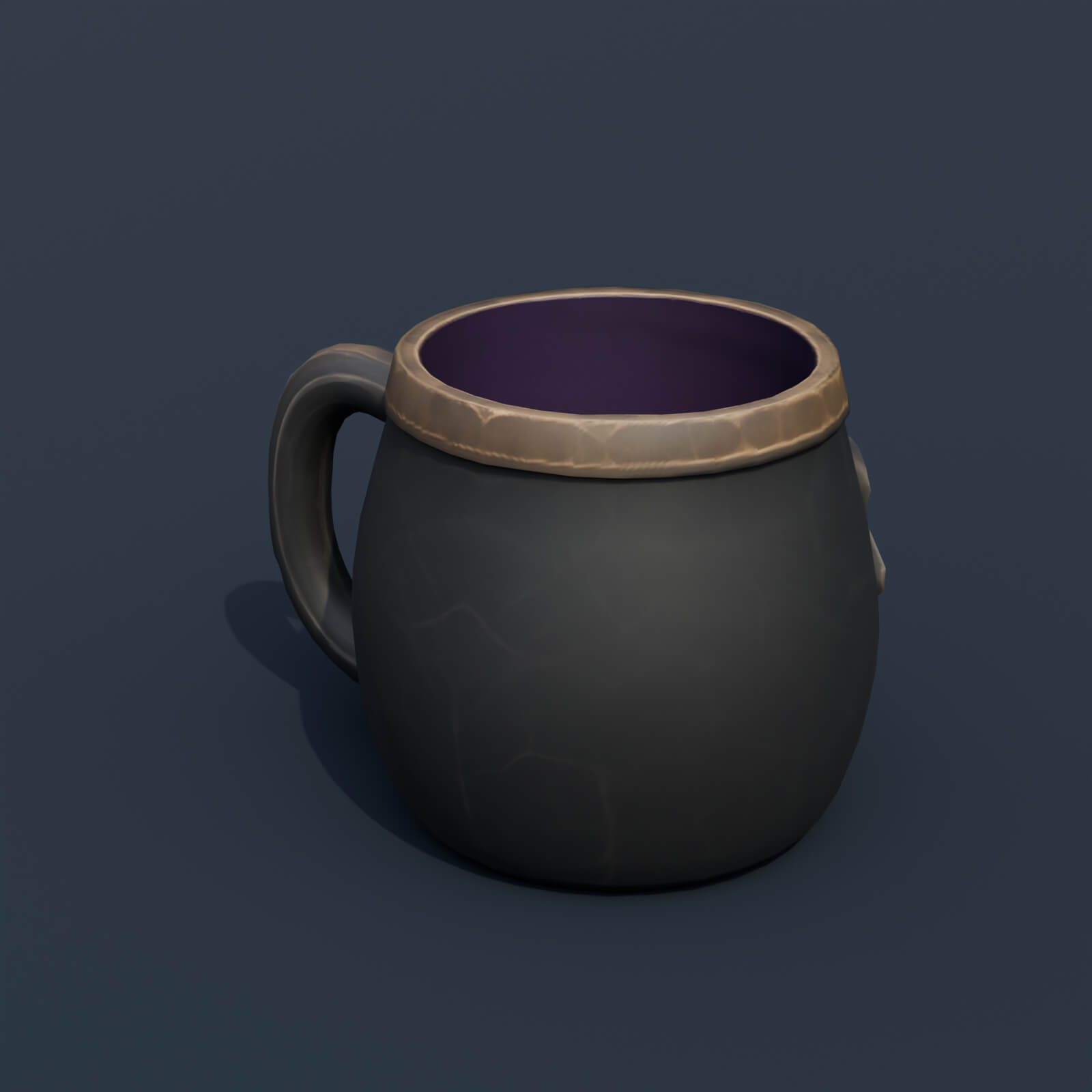 Stylized Low Poly Skull Coffee Mug 3D Model