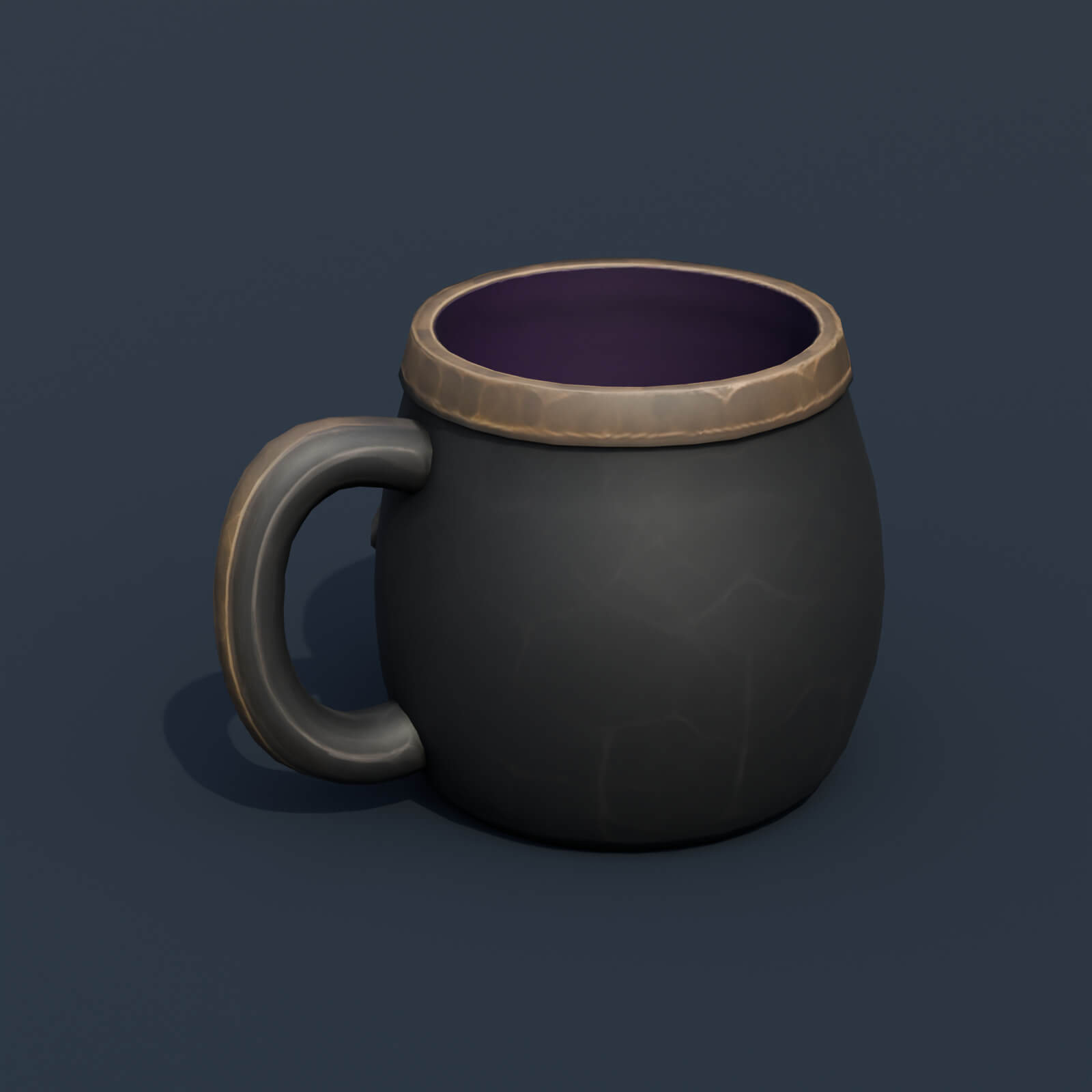 Stylized Low Poly Skull Coffee Mug 3D Model