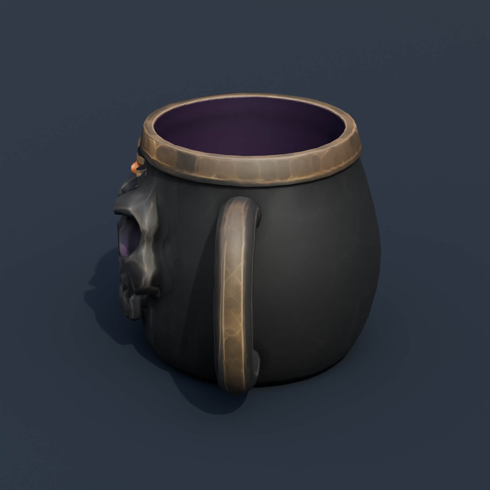 Stylized Low Poly Skull Coffee Mug 3D Model