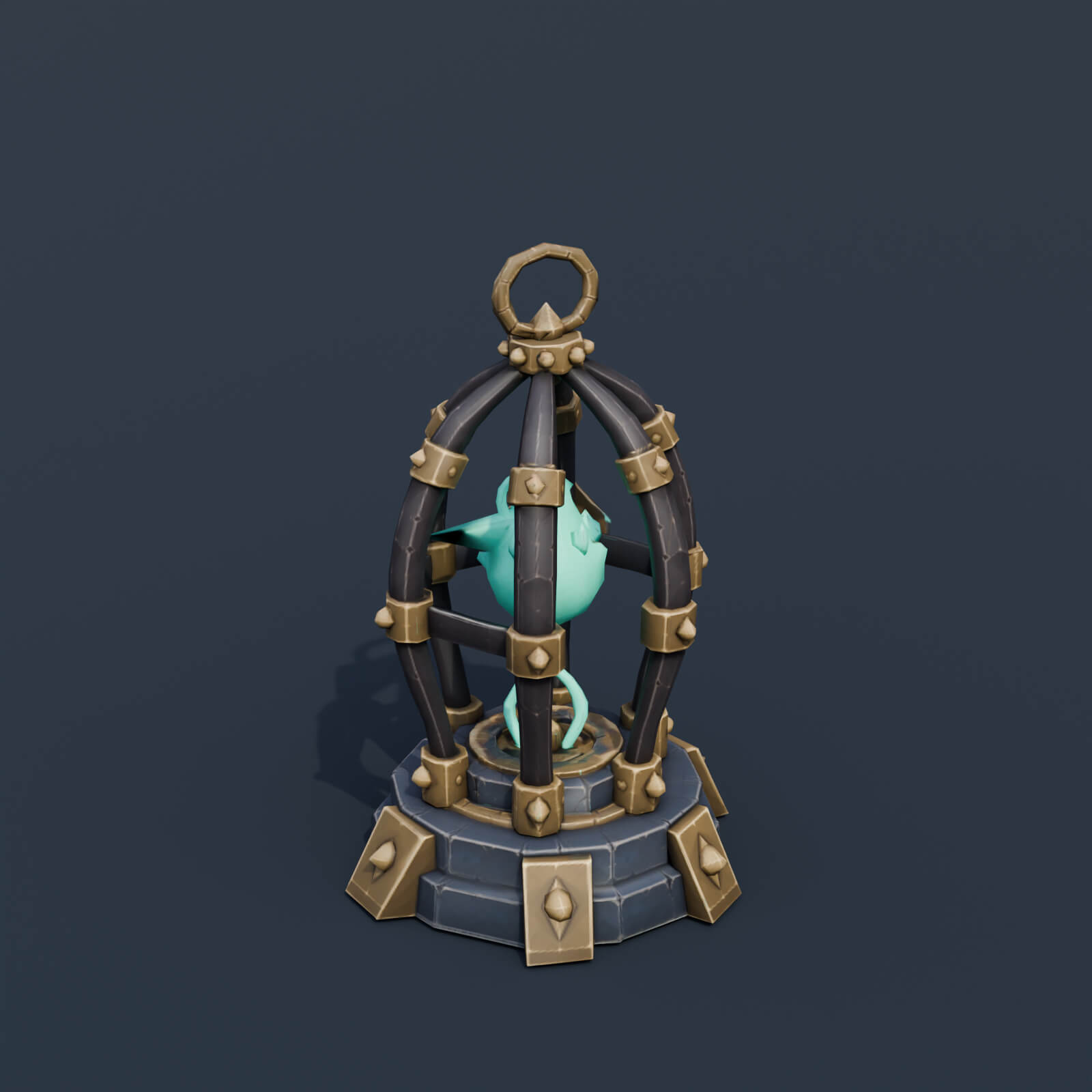 Stylized Low Poly Soul Cage 3D Model