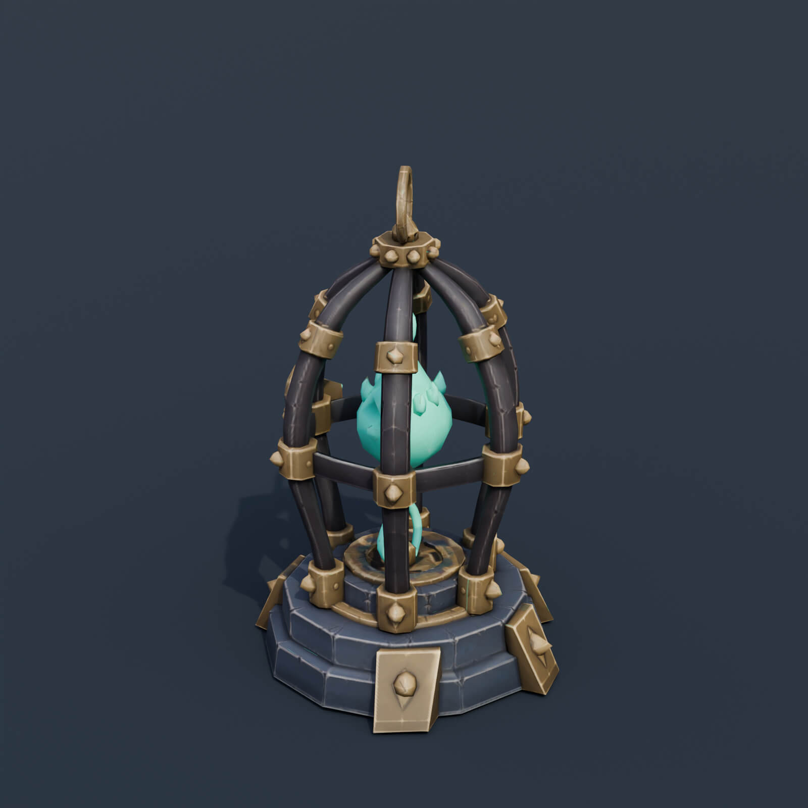 Stylized Low Poly Soul Cage 3D Model