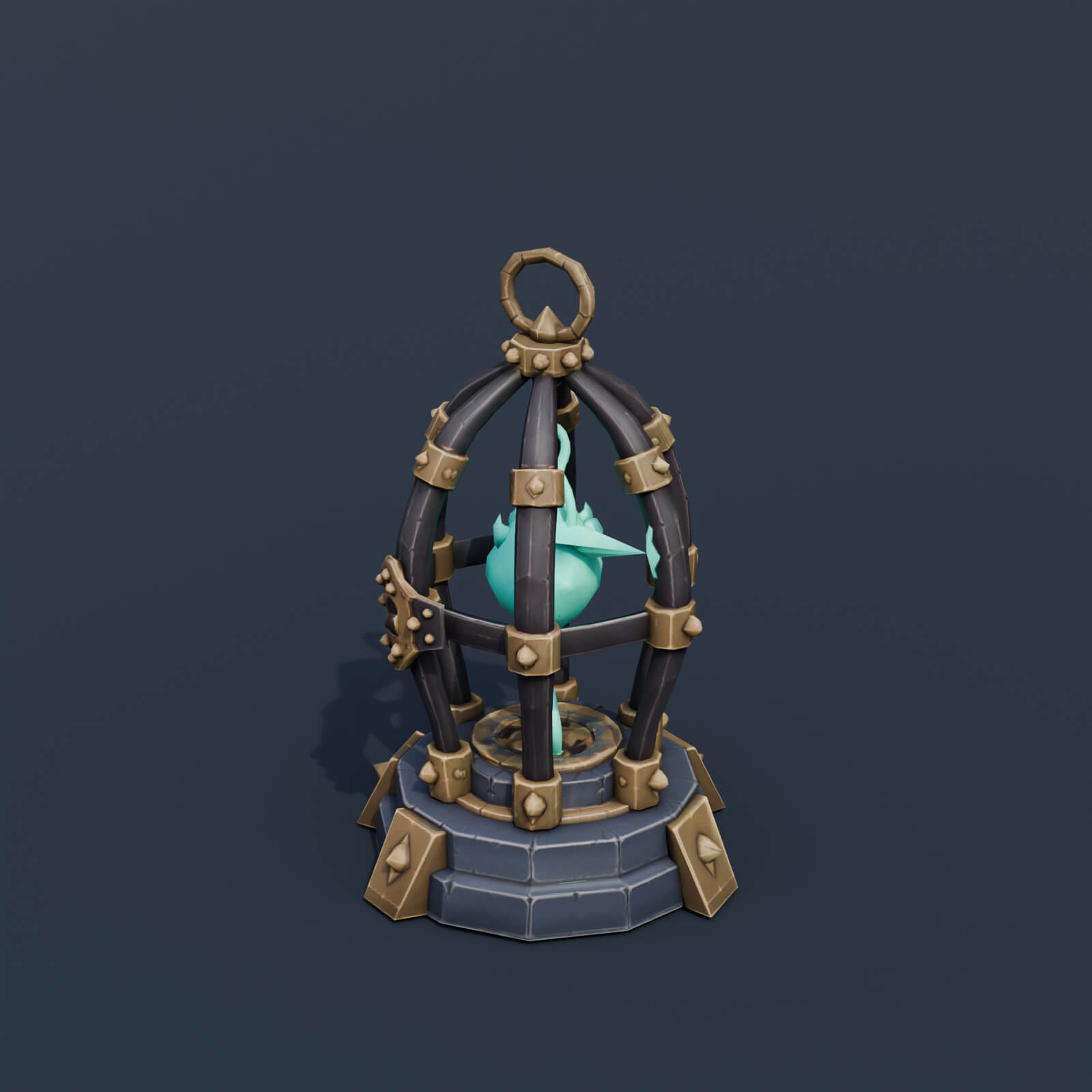 Stylized Low Poly Soul Cage 3D Model