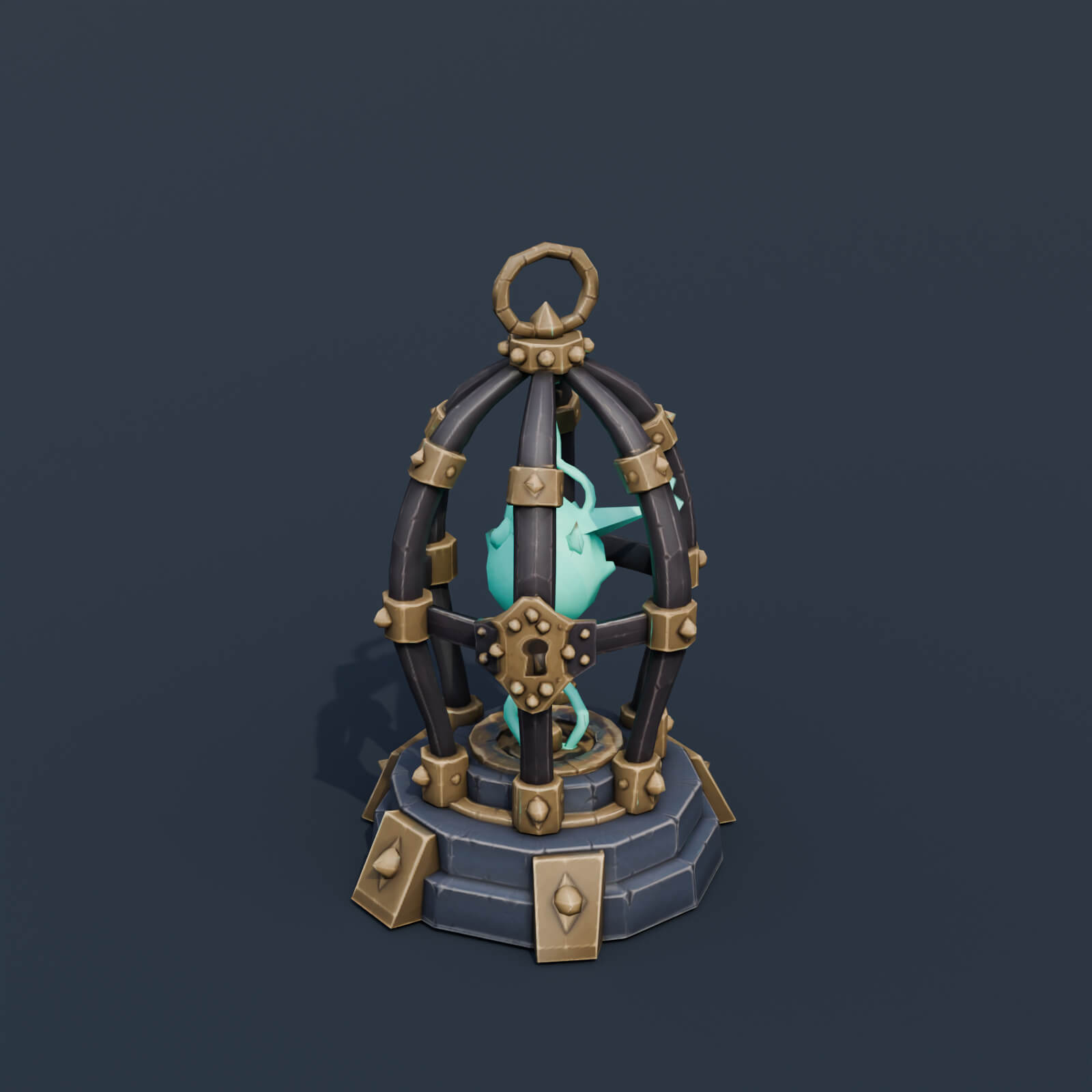 Stylized Low Poly Soul Cage 3D Model