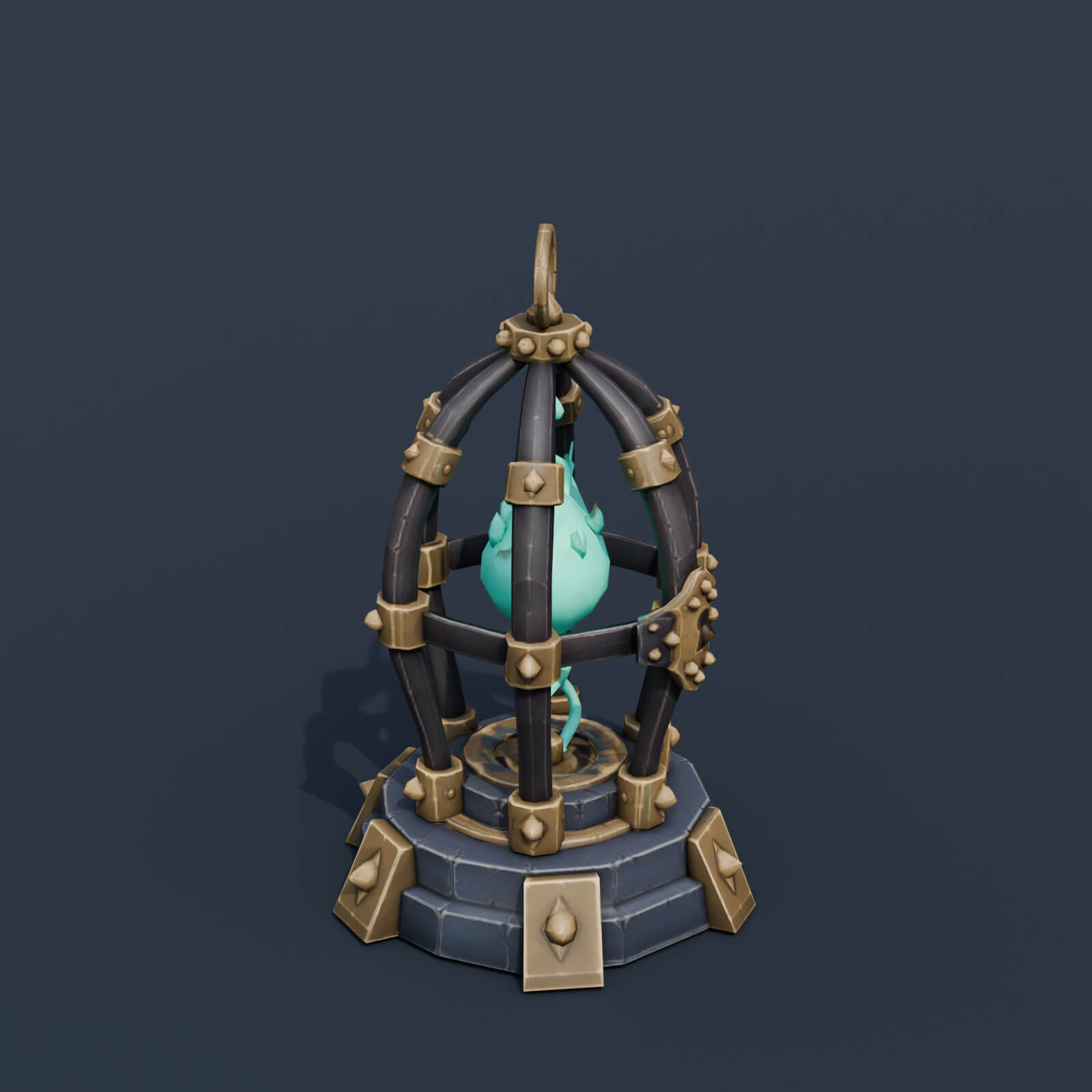 Stylized Low Poly Soul Cage 3D Model