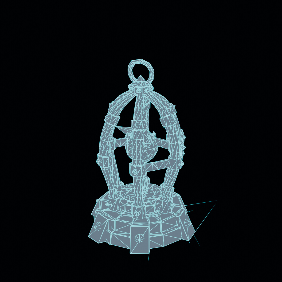 Stylized Low Poly Soul Cage 3D Model