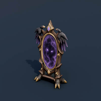 Stylized Low Poly Speaking Magic Mirror