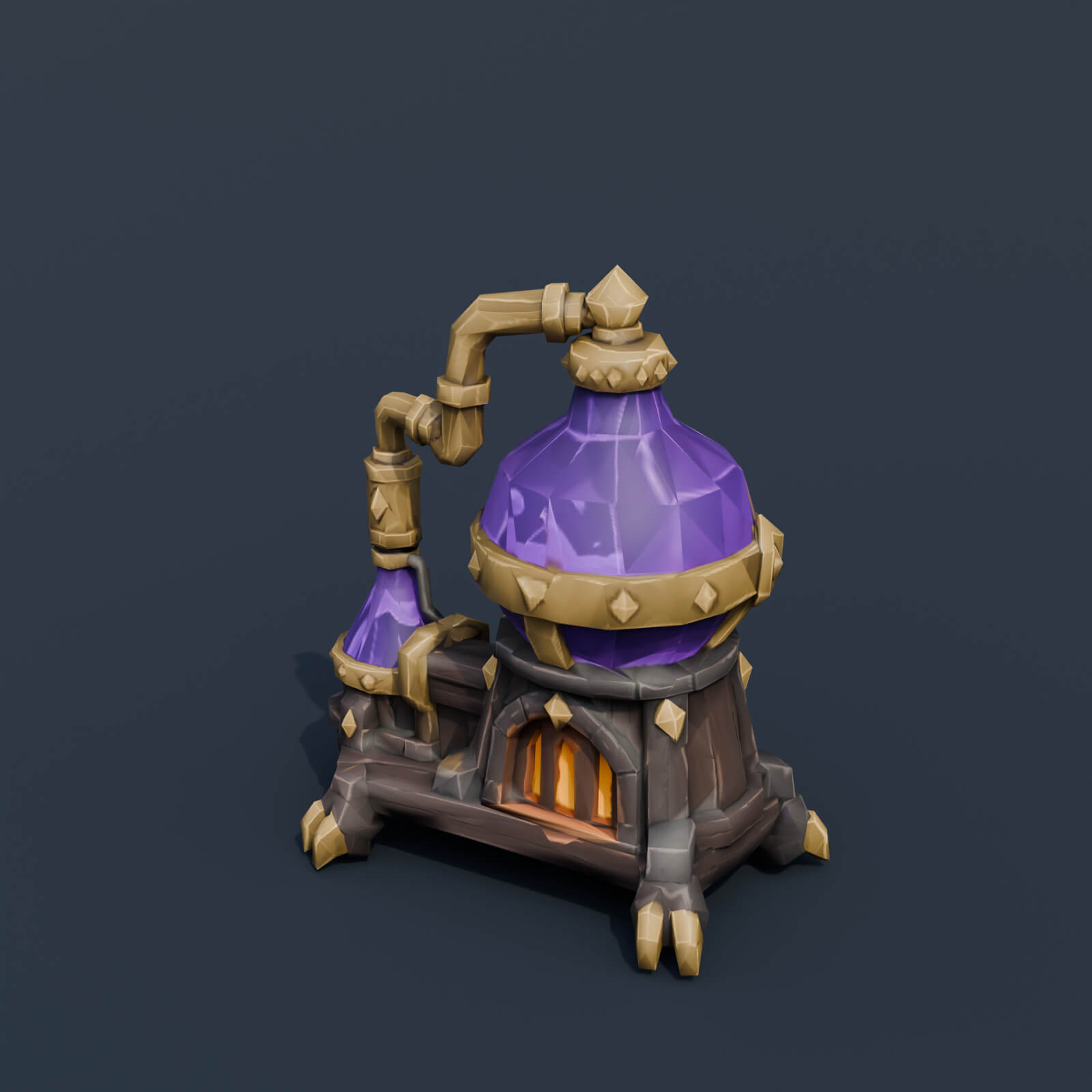 Stylized Low Poly Spectral Portal Arch 3D Model