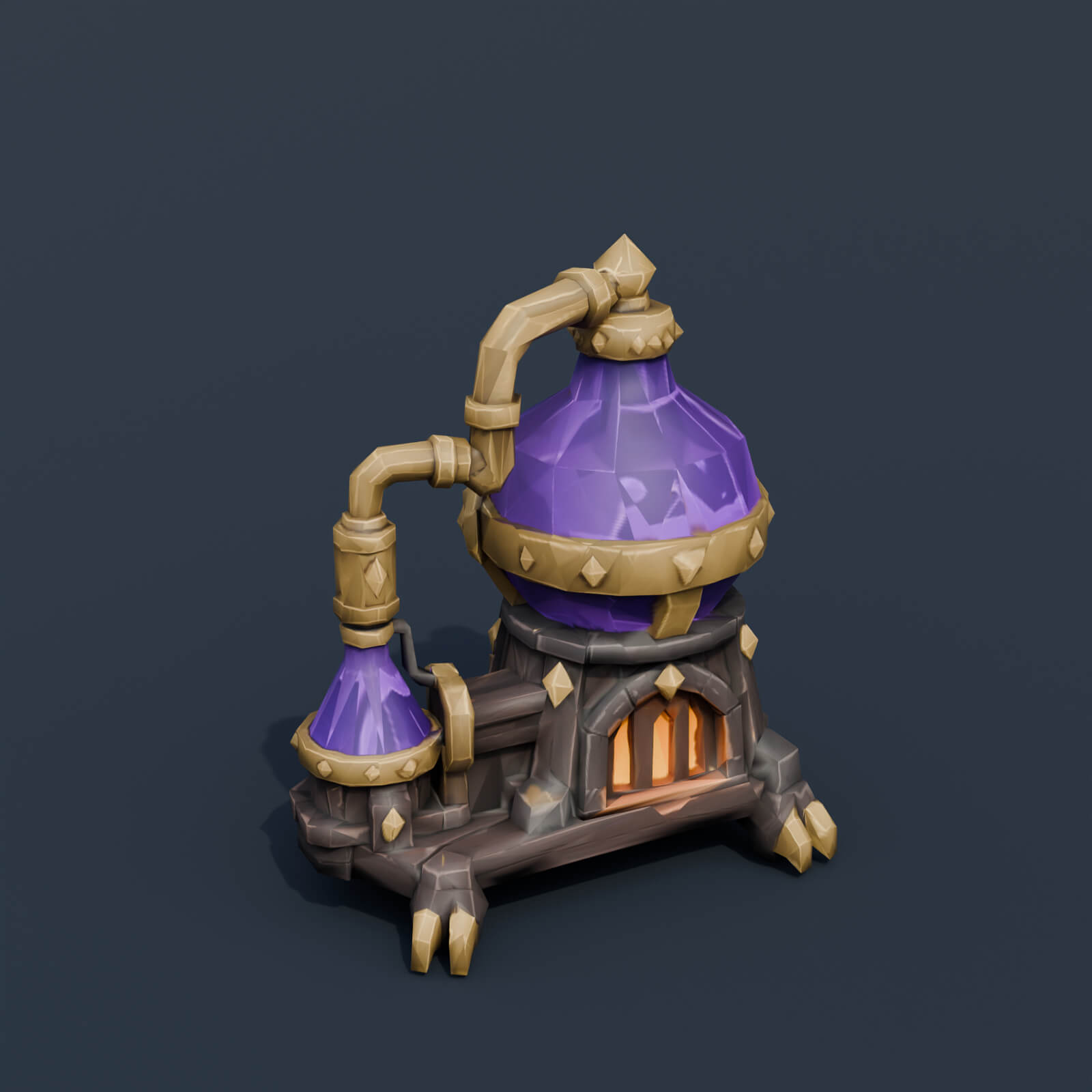 Stylized Low Poly Spectral Portal Arch 3D Model