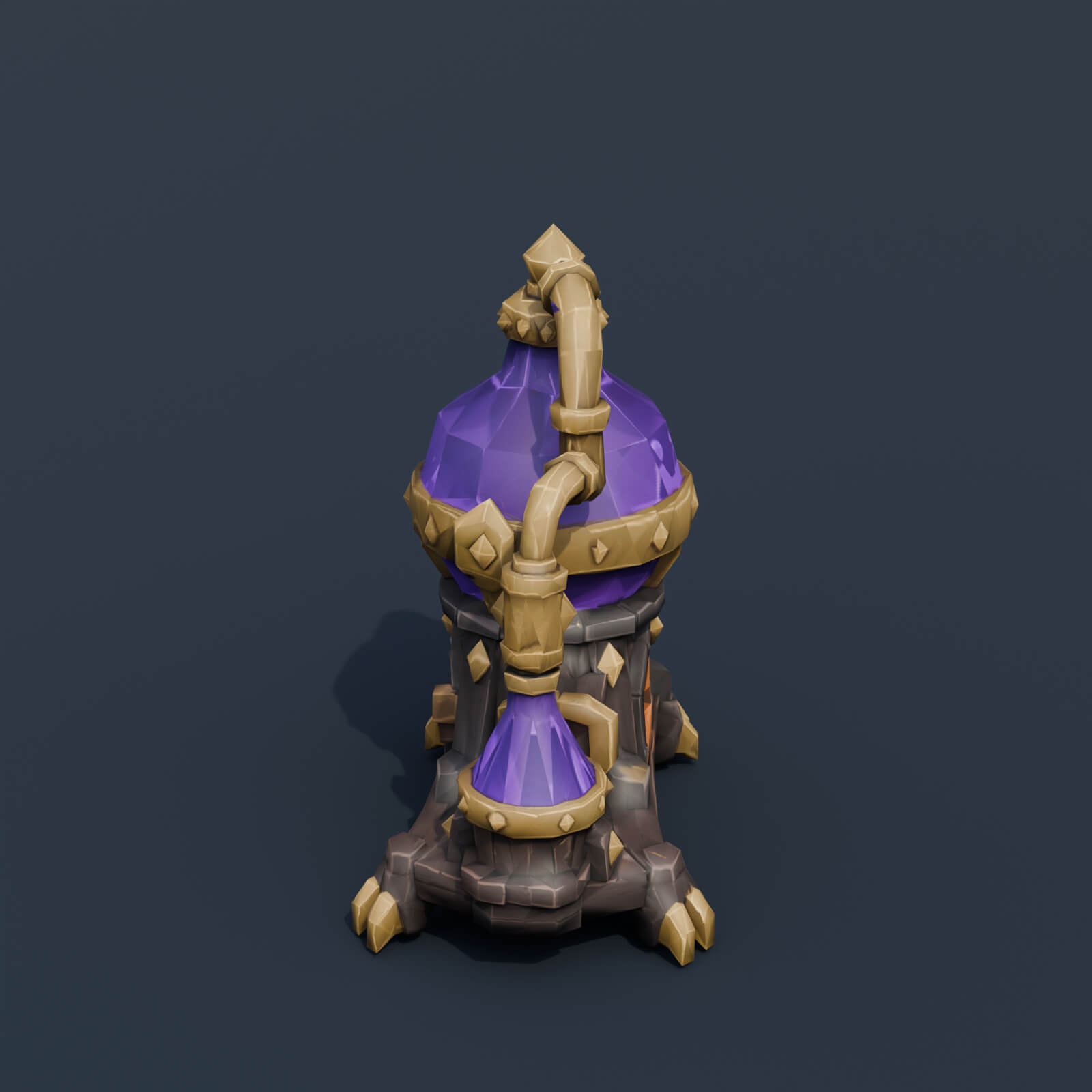 Stylized Low Poly Spectral Portal Arch 3D Model