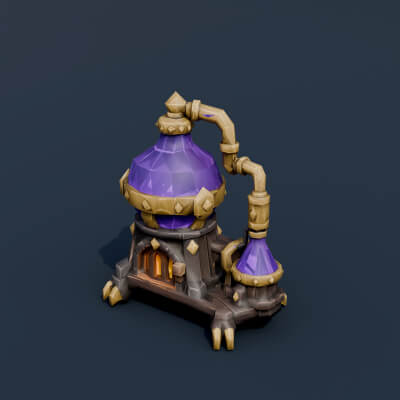Stylized Low Poly Spectral Portal Arch