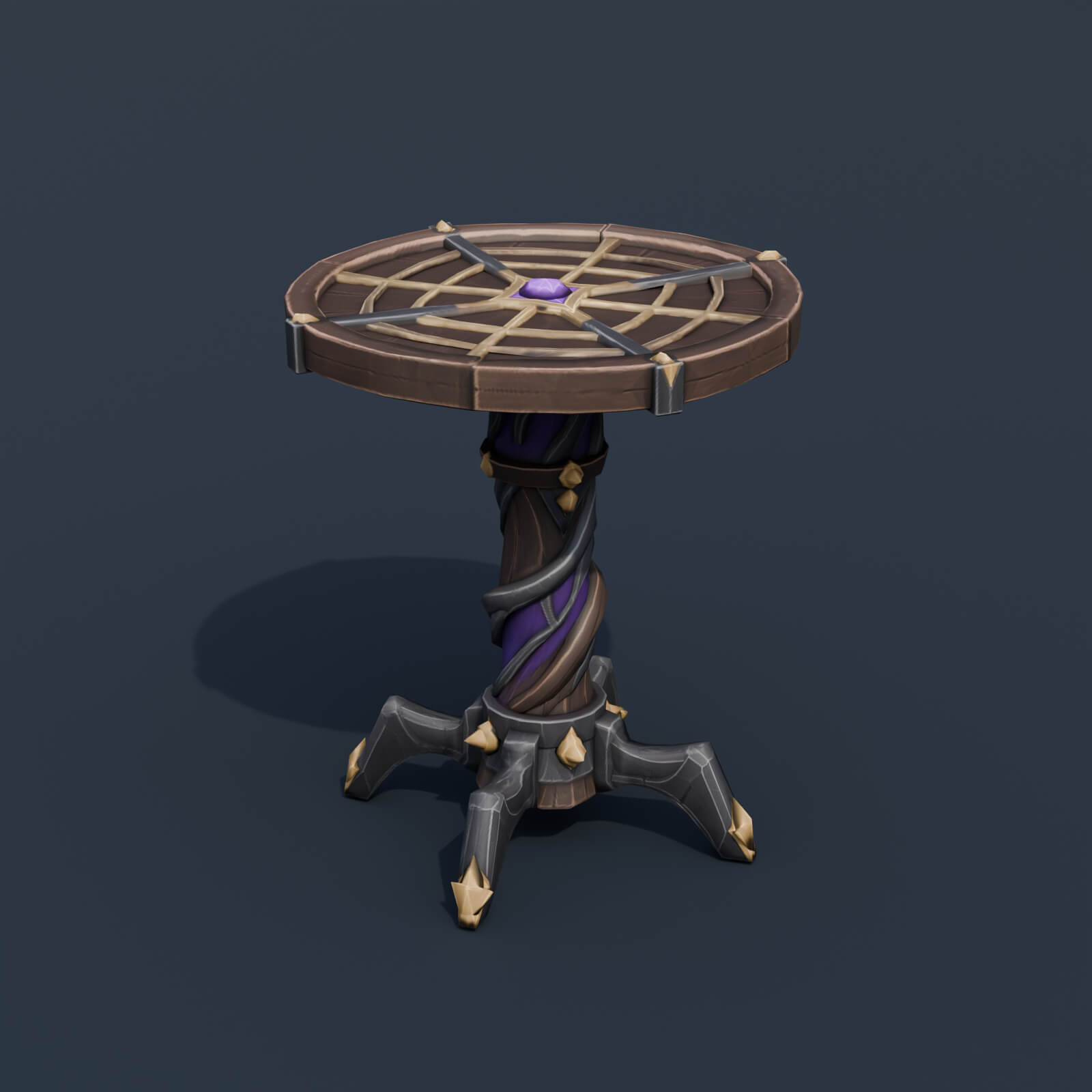 Stylized Low Poly Spiderweb Table 3D Model