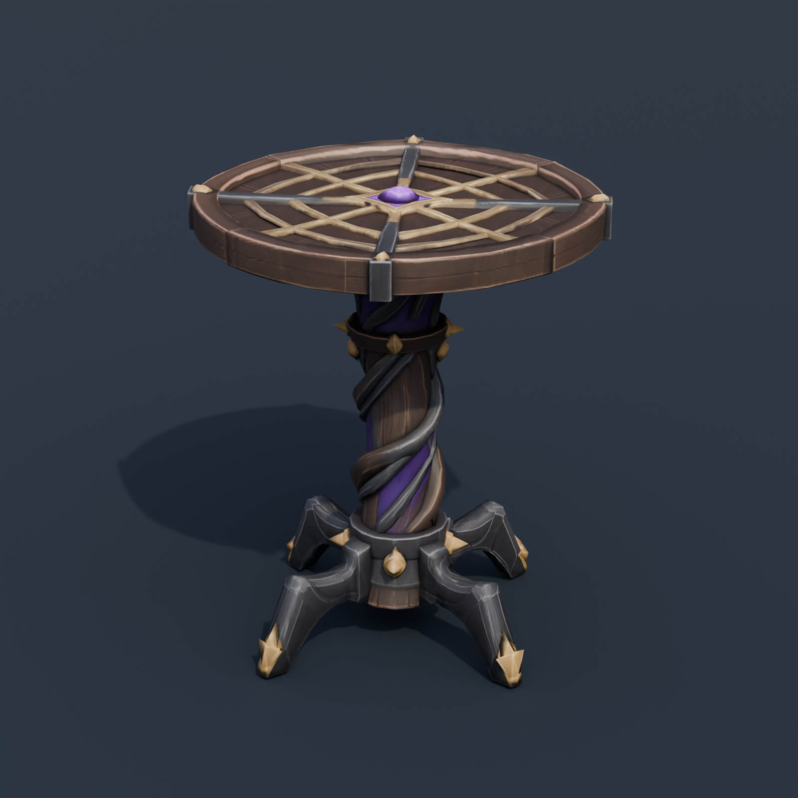 Stylized Low Poly Spiderweb Table 3D Model