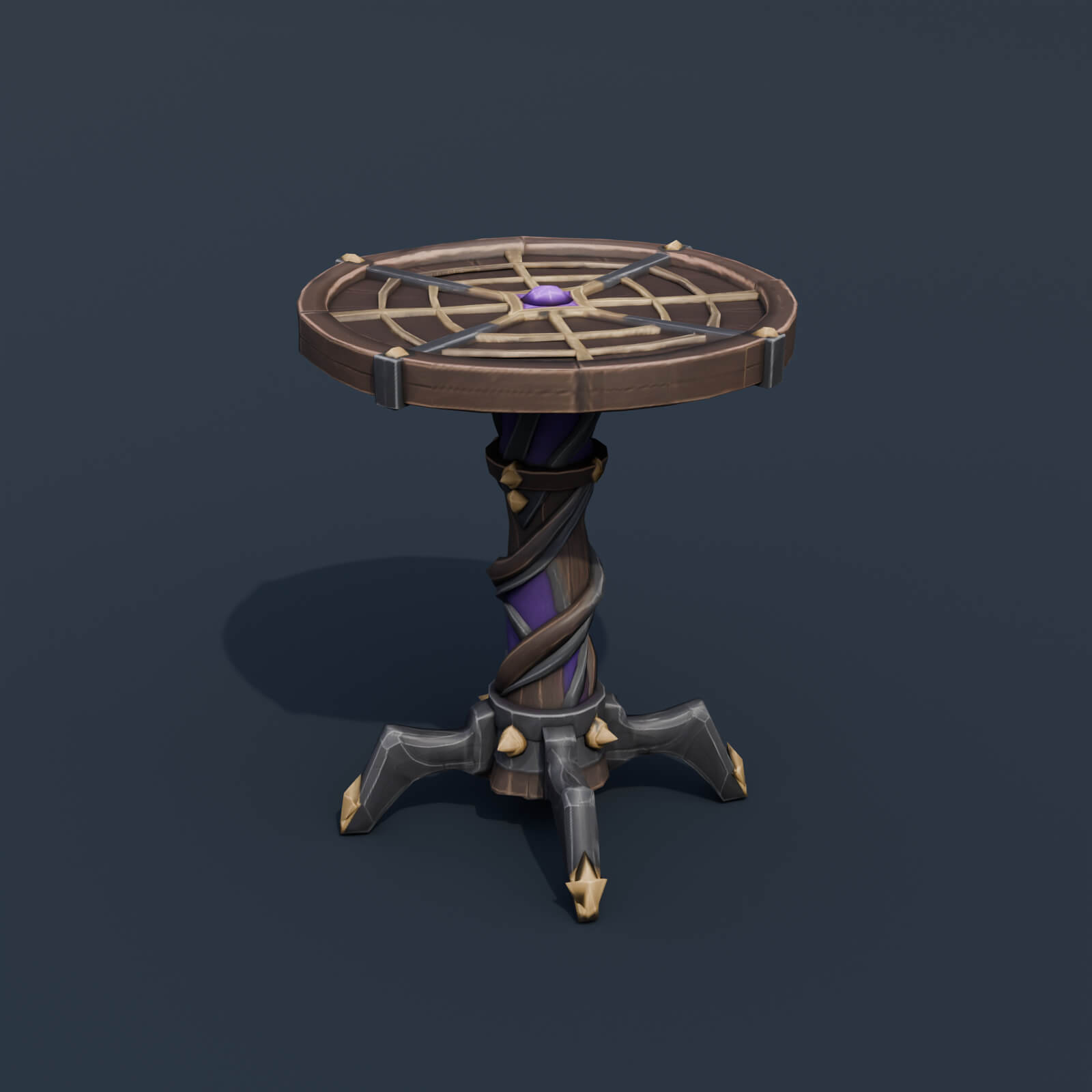 Stylized Low Poly Spiderweb Table 3D Model