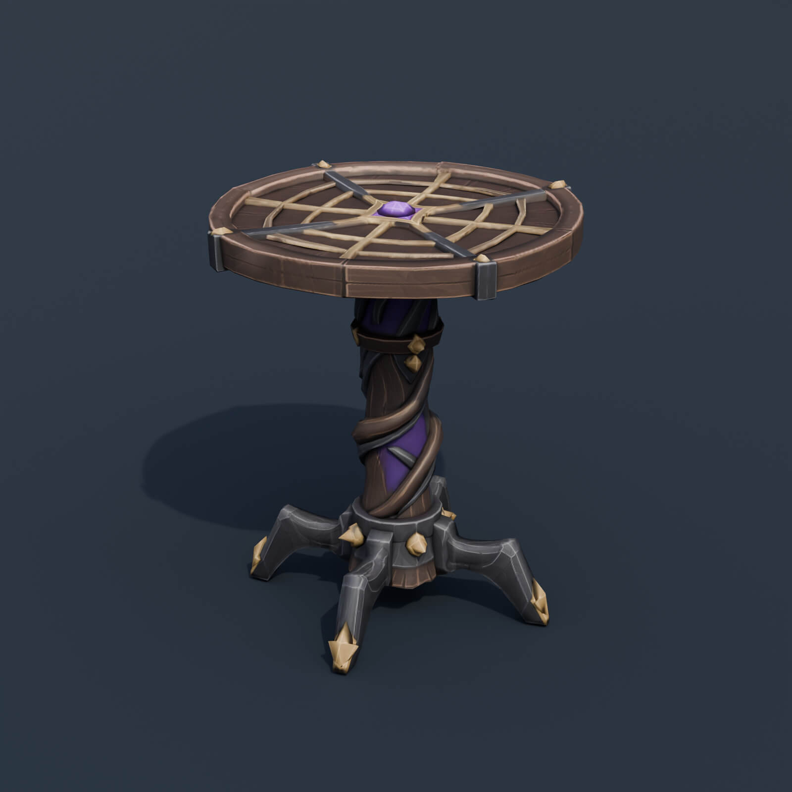 Stylized Low Poly Spiderweb Table 3D Model
