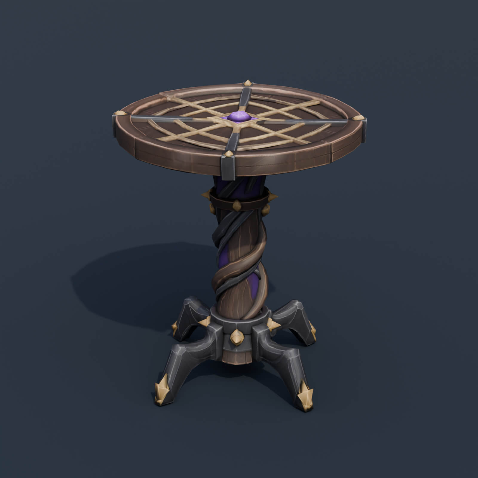 Stylized Low Poly Spiderweb Table 3D Model