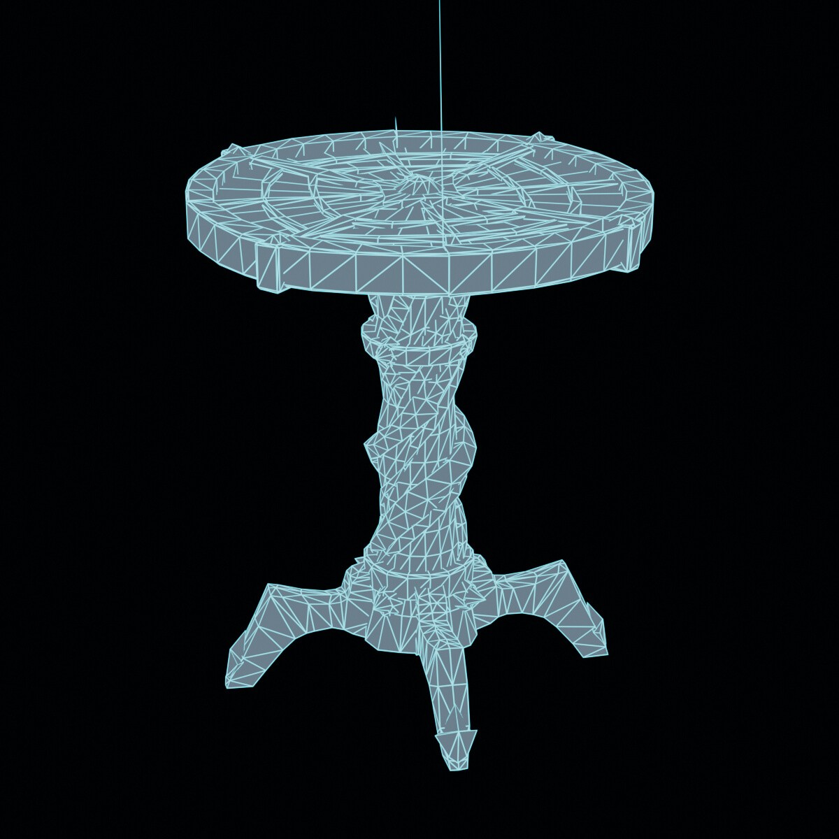 Stylized Low Poly Spiderweb Table 3D Model