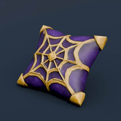 Stylized Low Poly Spiderweb Throw Pillow