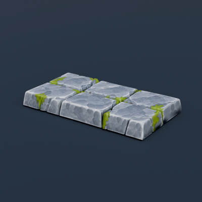 Stylized Low Poly Stone Path Segment