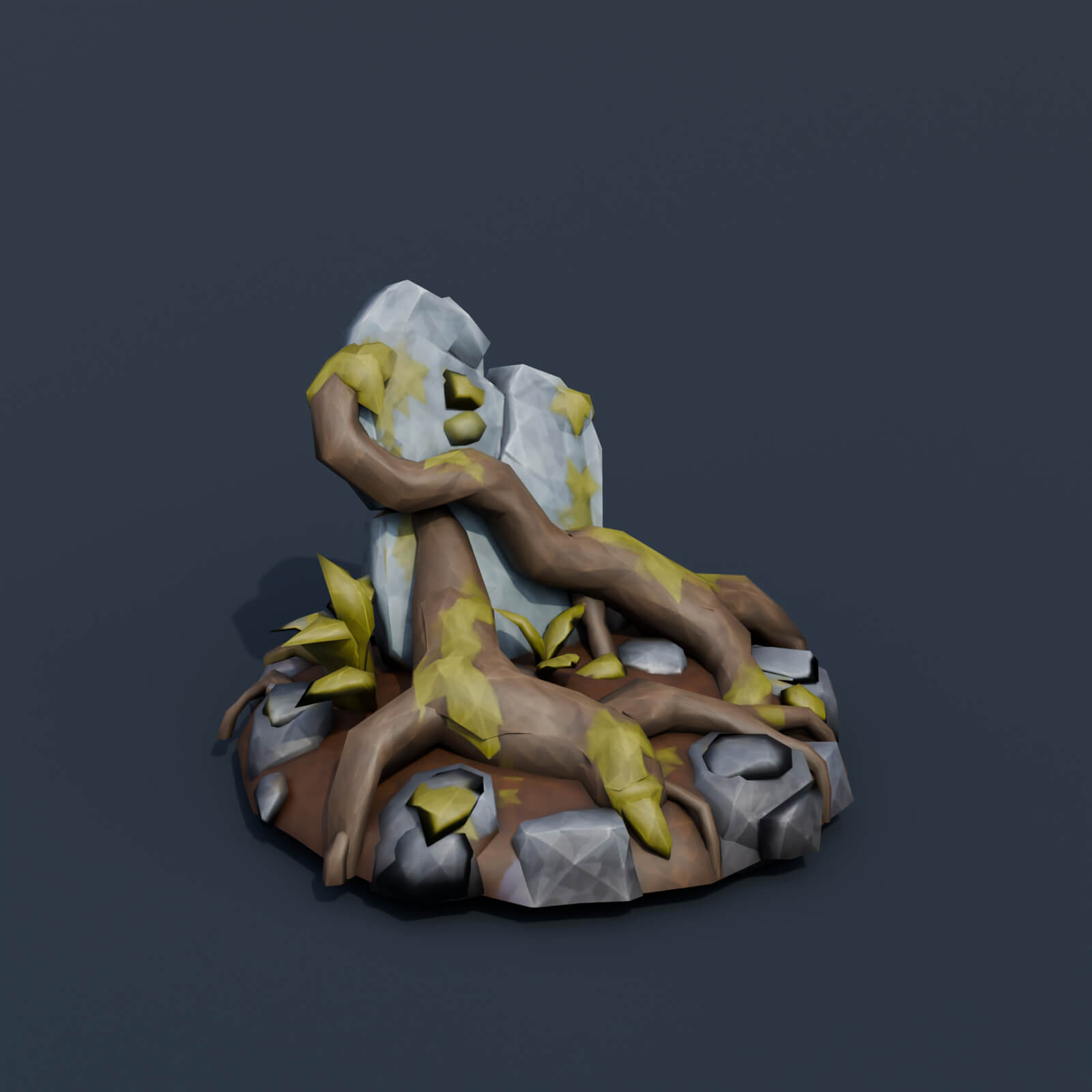Stylized Low Poly Thorn Bush 3D Model