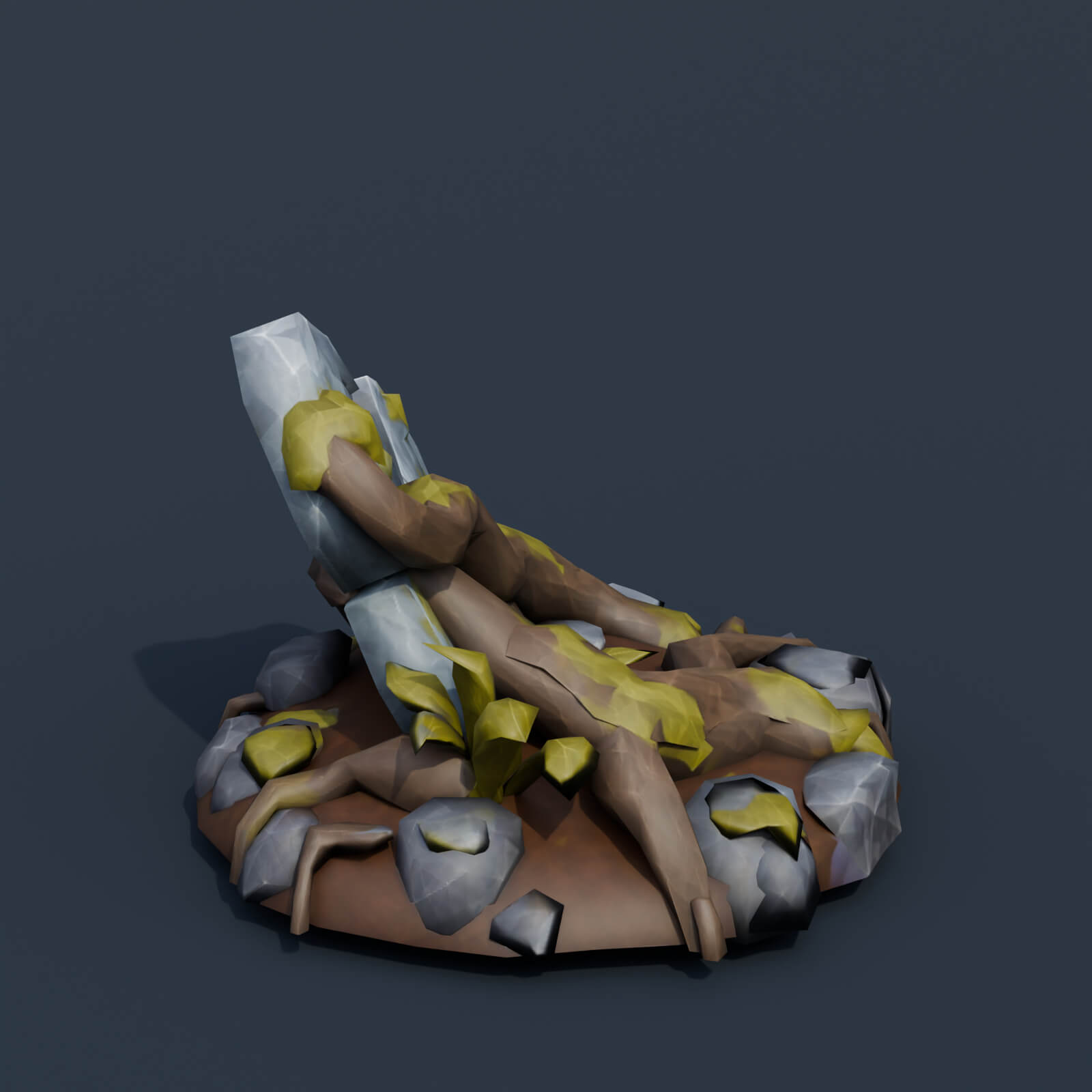 Stylized Low Poly Thorn Bush 3D Model