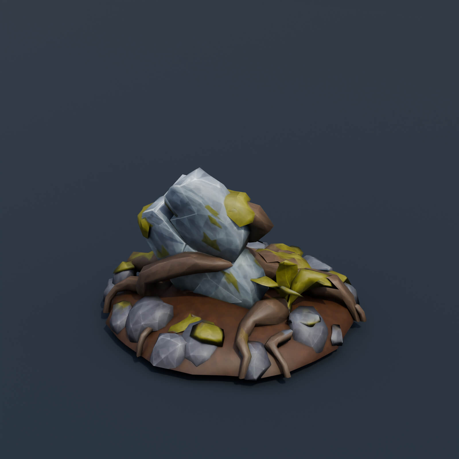 Stylized Low Poly Thorn Bush 3D Model