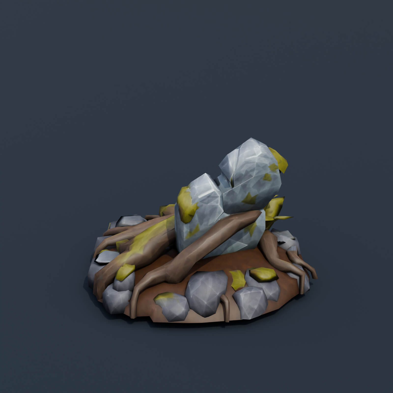 Stylized Low Poly Thorn Bush 3D Model