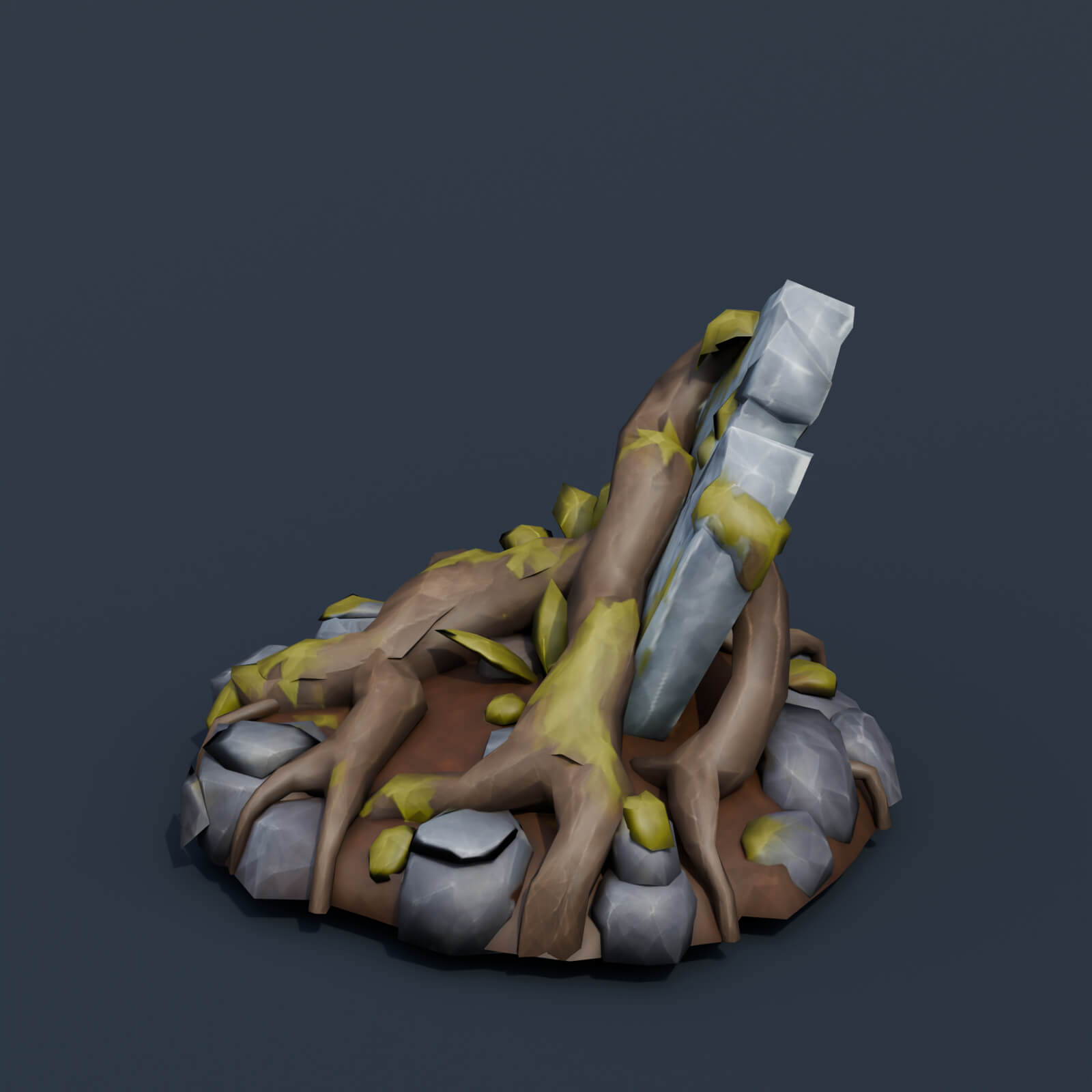 Stylized Low Poly Thorn Bush 3D Model