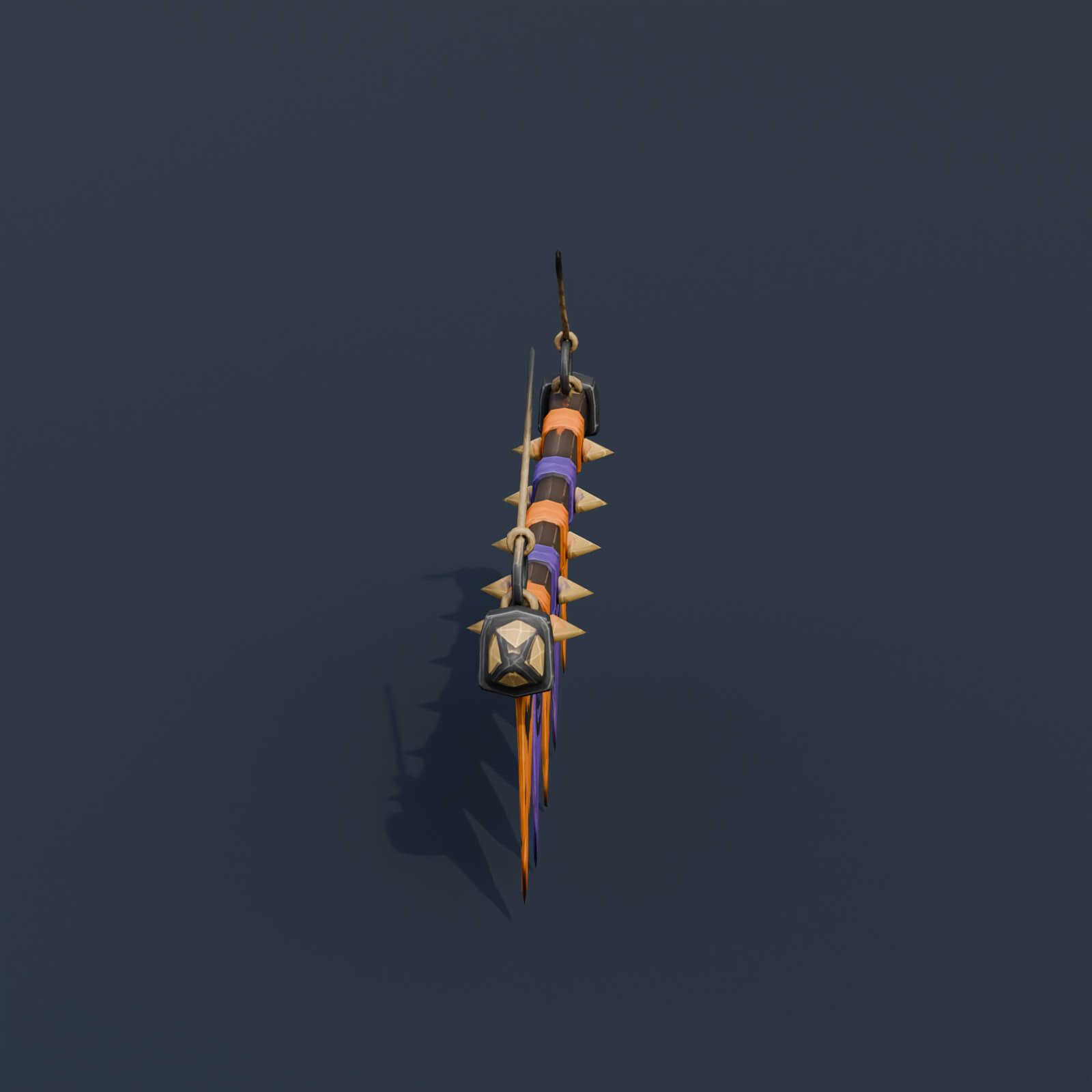 Stylized Low Poly Torn Halloween Banner 3D Model