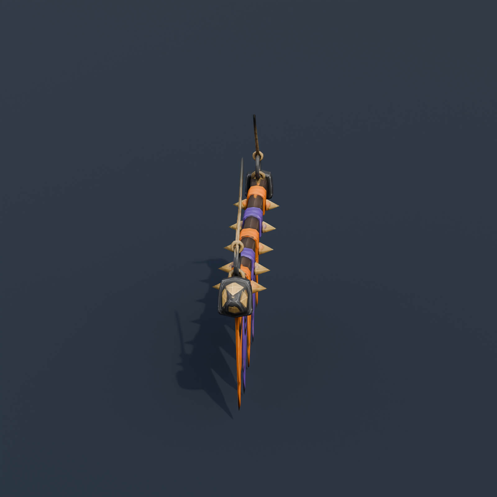 Stylized Low Poly Torn Halloween Banner 3D Model