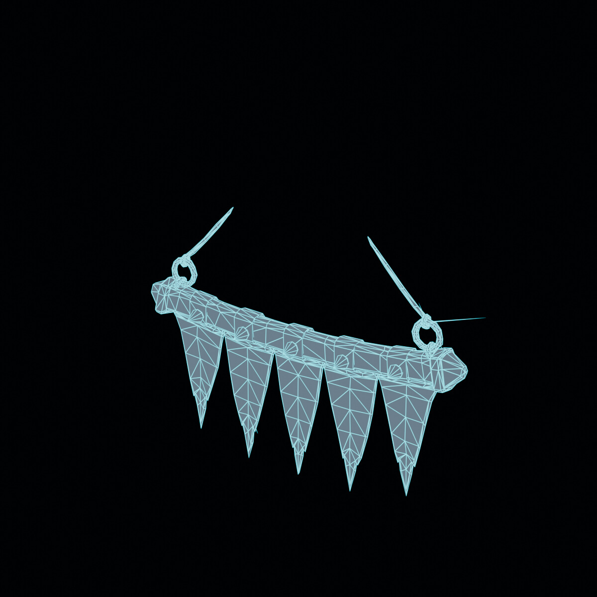 Stylized Low Poly Torn Halloween Banner 3D Model