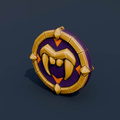 Stylized Low Poly Vampire Prize Medallion
