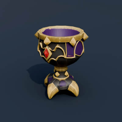 Stylized Low Poly Vampire Wine Goblet