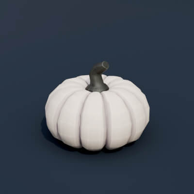 Stylized Low Poly White Ghost Pumpkin