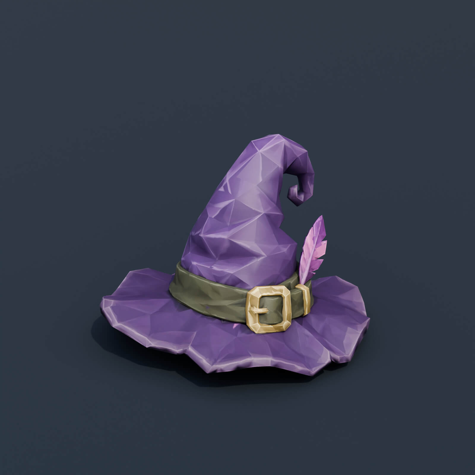 Stylized Low Poly Witch Hat 3D Model