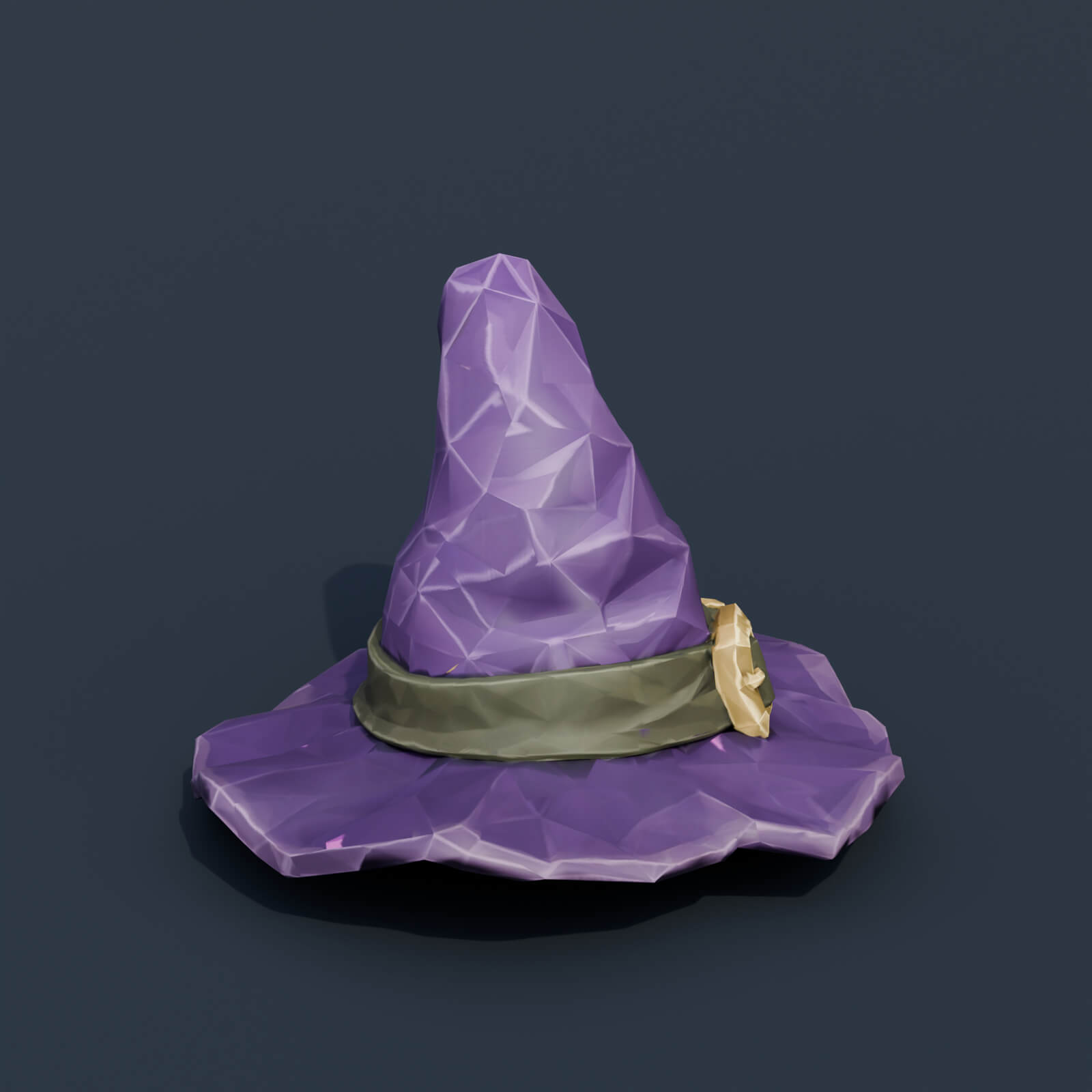 Stylized Low Poly Witch Hat 3D Model